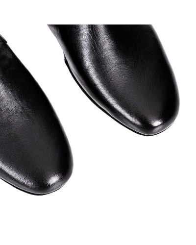 Czarne skórzane pantofle męskie