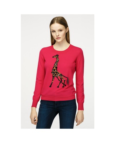 Różowy sweter z żyrafą