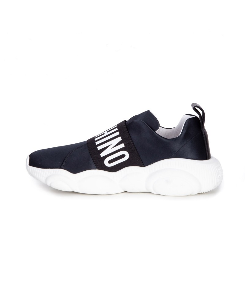 Czarne satynowe buty sportowe damskie