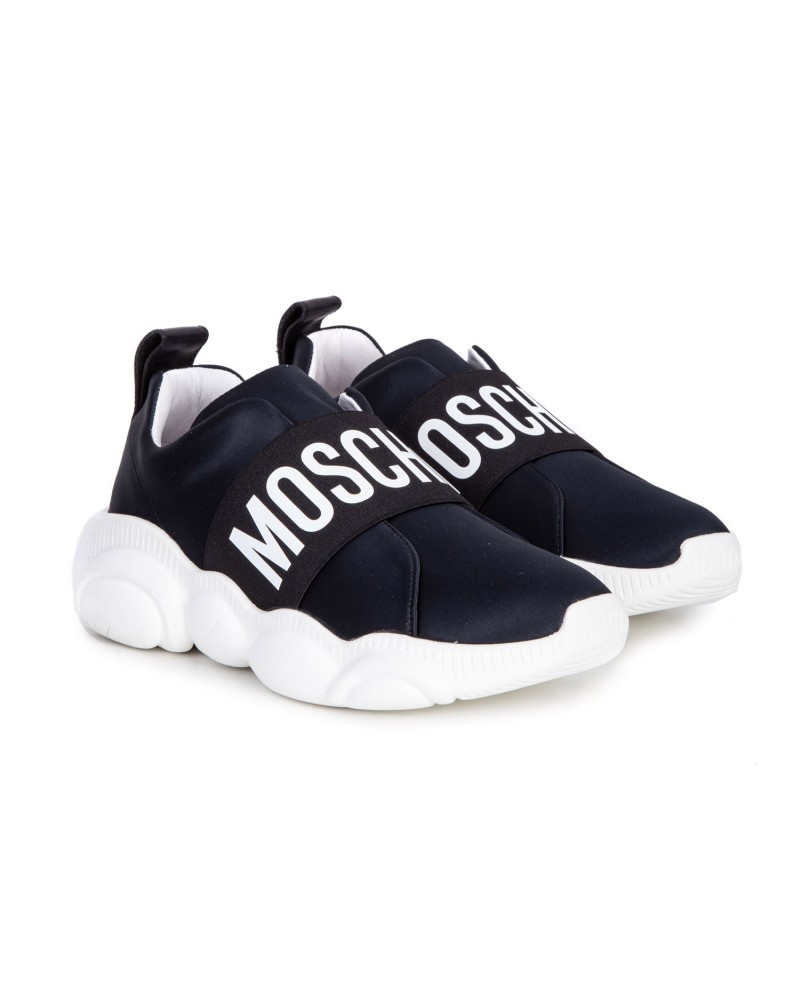 Czarne satynowe buty sportowe damskie