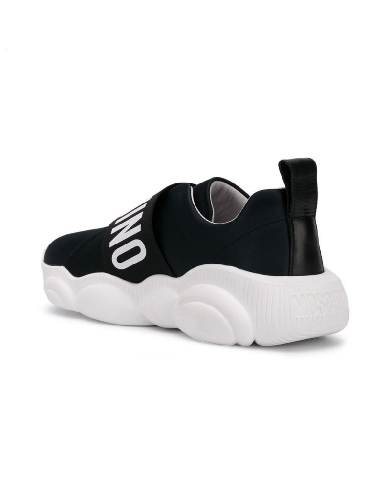 Czarne satynowe buty sportowe damskie
