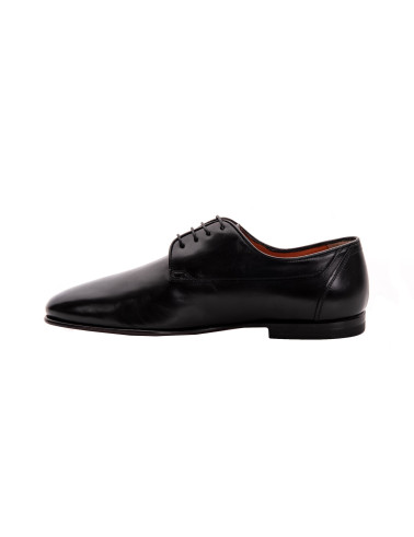 Czarne skórzane półbuty męskie