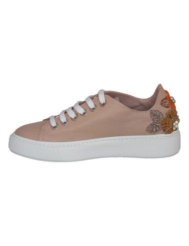 Beżowe skórzane sneakersy damskie