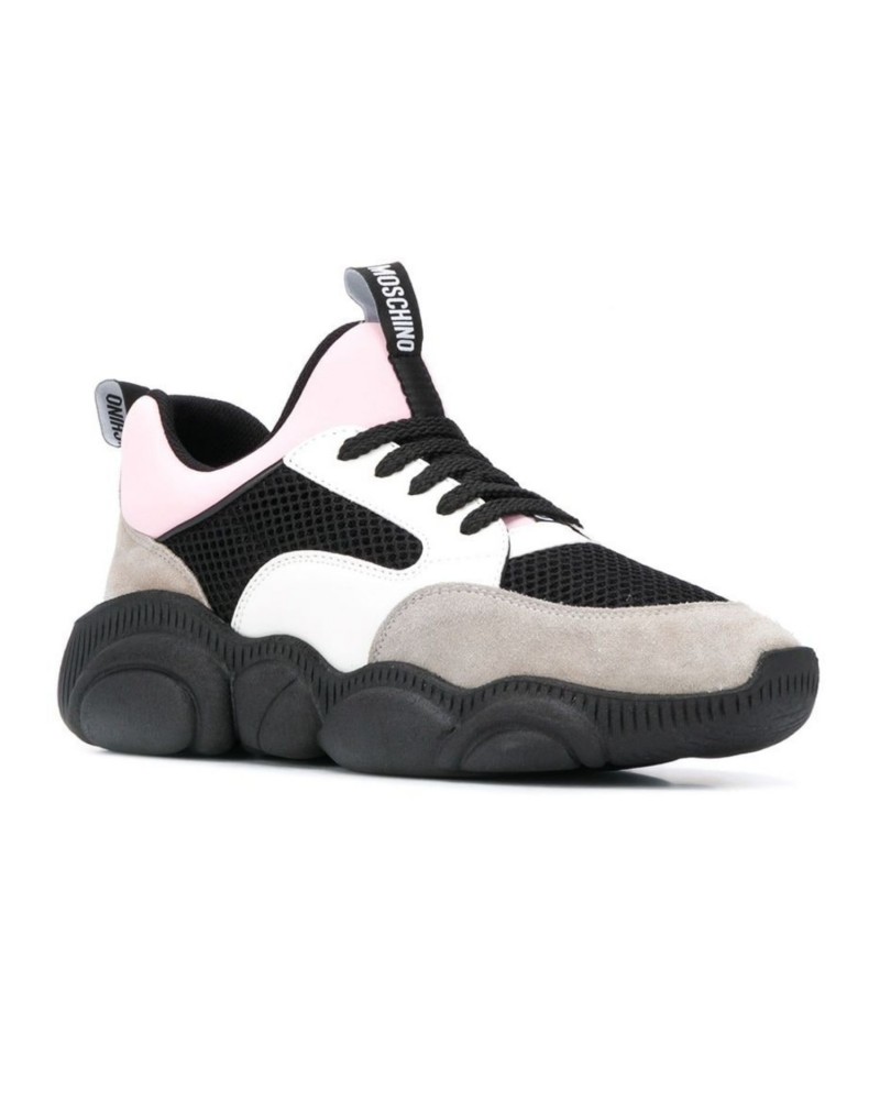 Szaro biało różowe zamszowe sneakersy Szaro biało różowe zamszowe sneakersy
