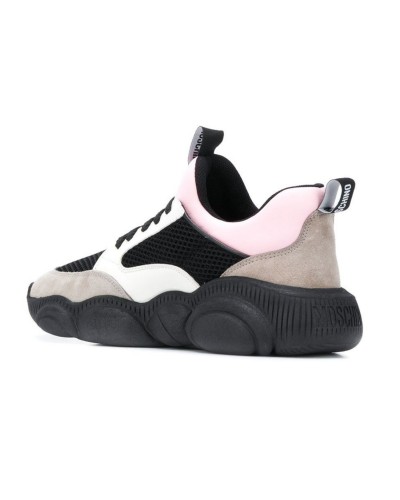 Szaro biało różowe zamszowe sneakersy