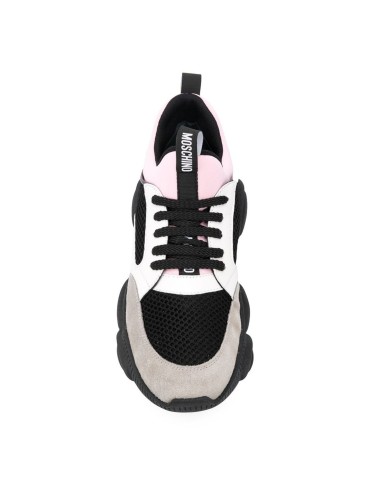Szaro biało różowe zamszowe sneakersy