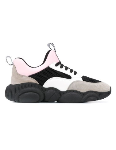 Szaro biało różowe zamszowe sneakersy