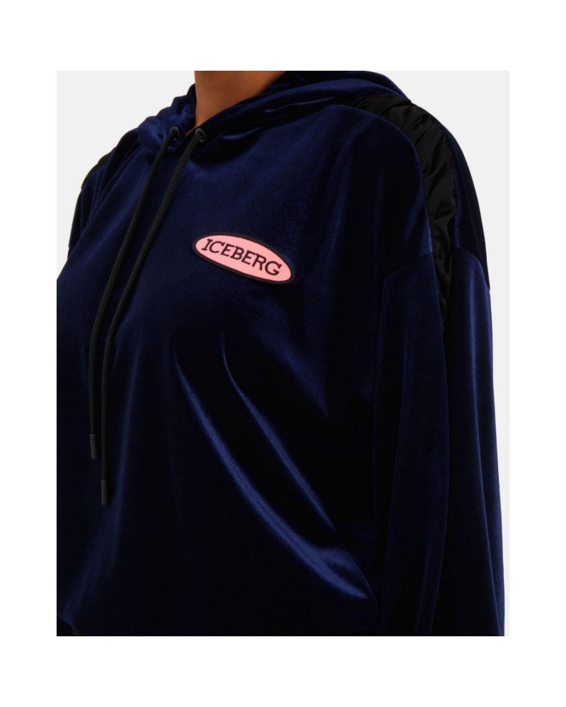 Granatowa welurowa bluza Granatowa welurowa bluza