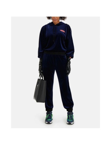 Granatowa welurowa bluza