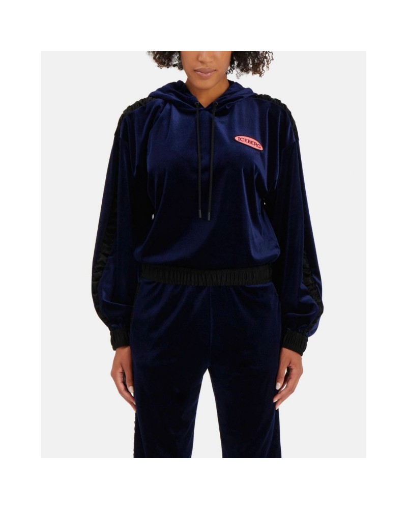 Granatowa welurowa bluza Granatowa welurowa bluza