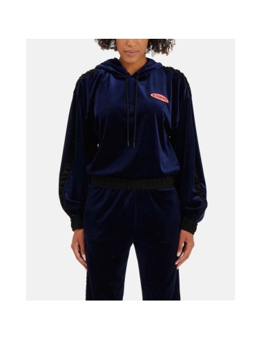 Granatowa welurowa bluza