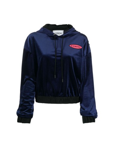 Granatowa welurowa bluza