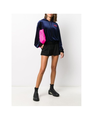 Granatowa welurowa bluza