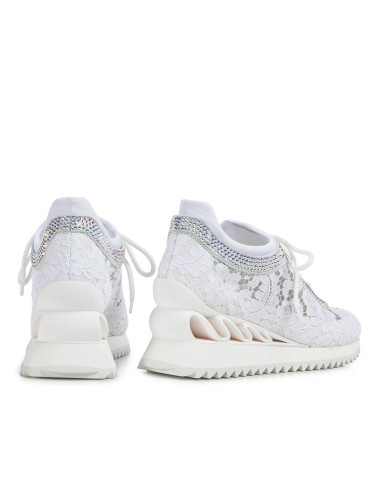 Białe sneakersy na koturnie 6 cm
