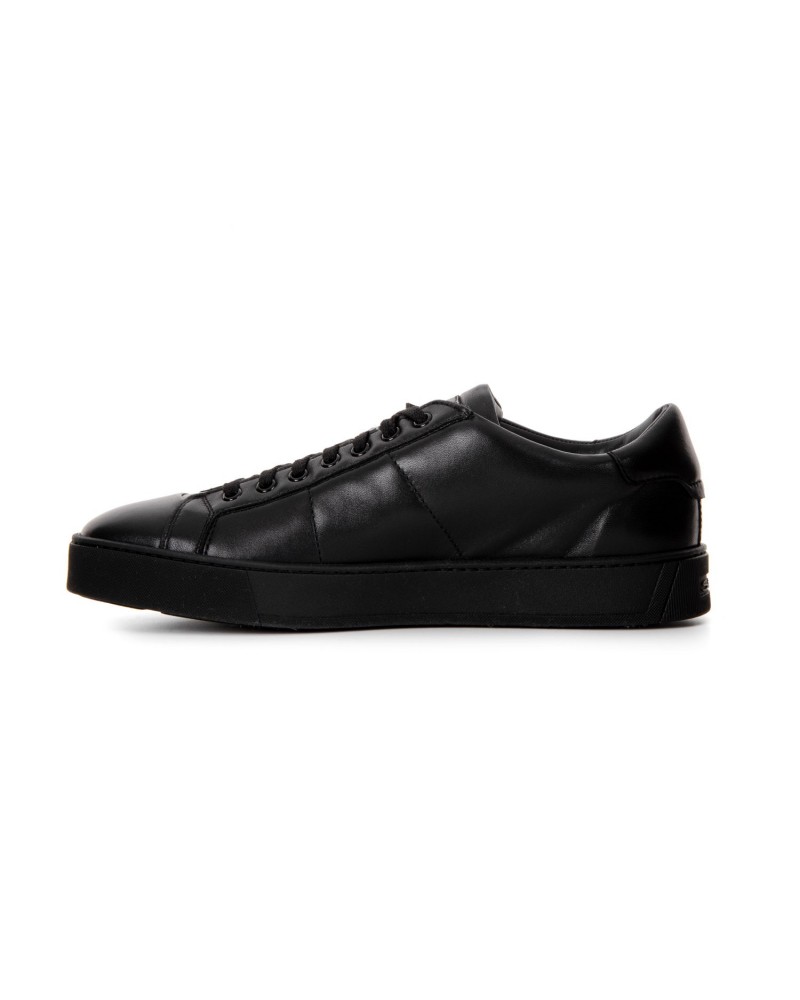Czarne skórzane sneakersy męskie