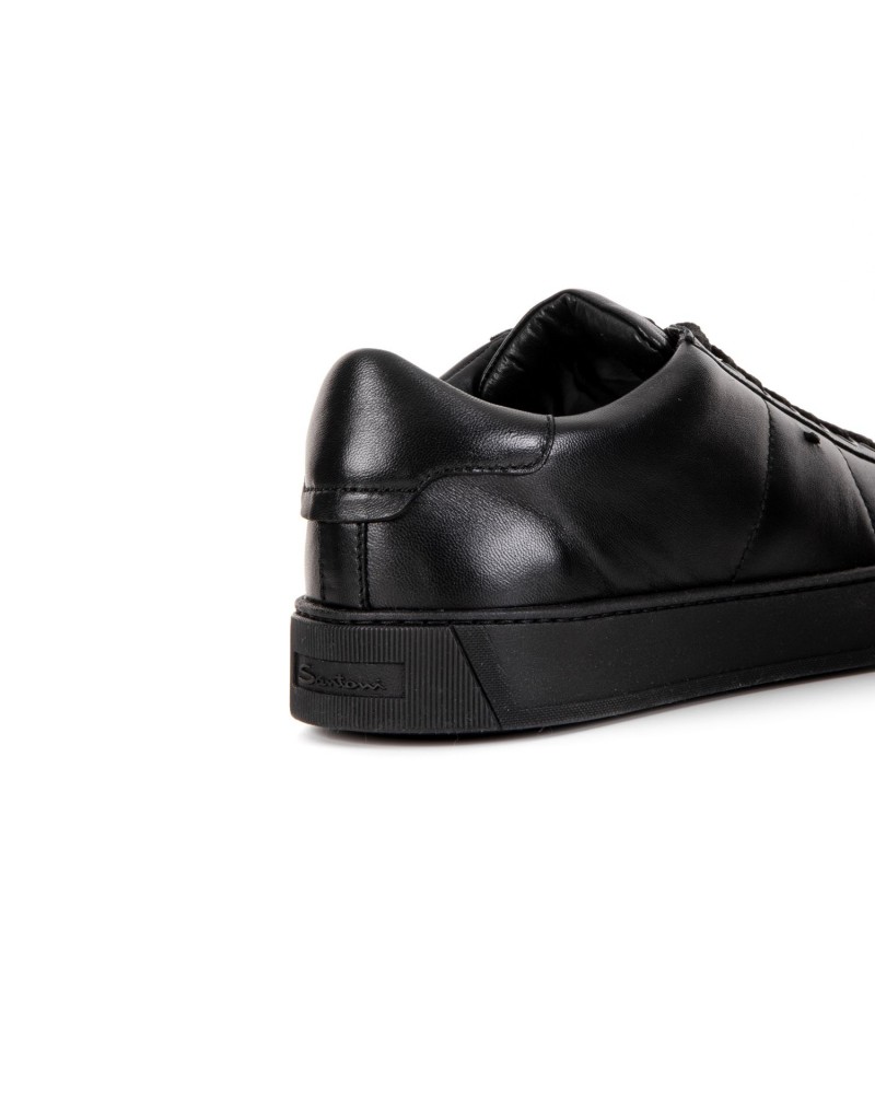 Czarne skórzane sneakersy męskie