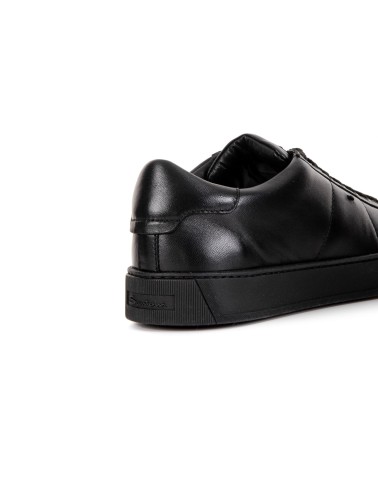 Czarne skórzane sneakersy męskie