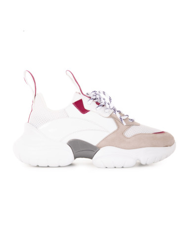Biało beżowe zamszowe sneakersy