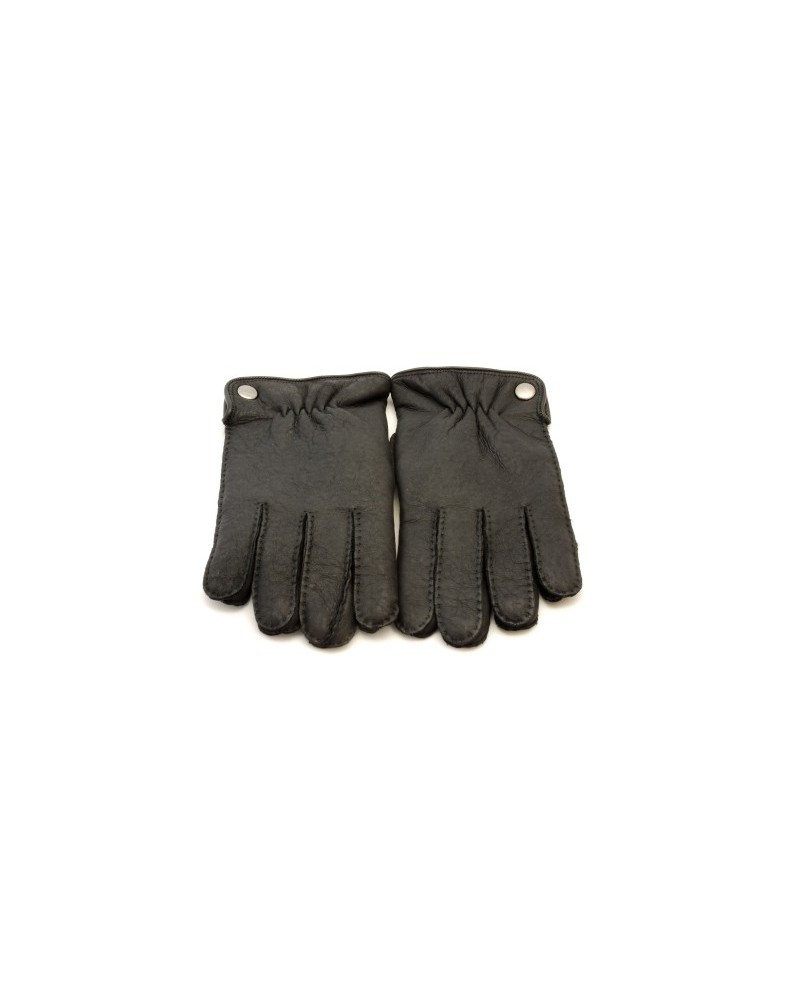 Czarne skórzane rękawiczki męskie