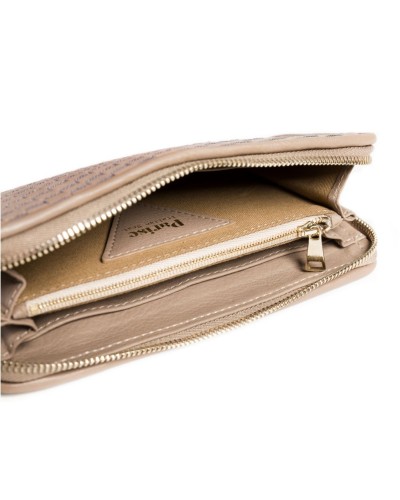 Beżowy skórzany portfel