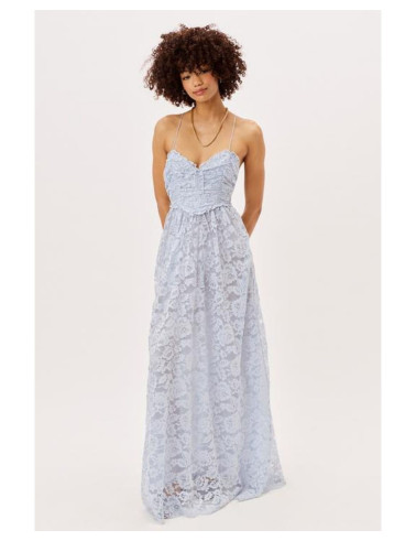 Niebieska sukienka maxi