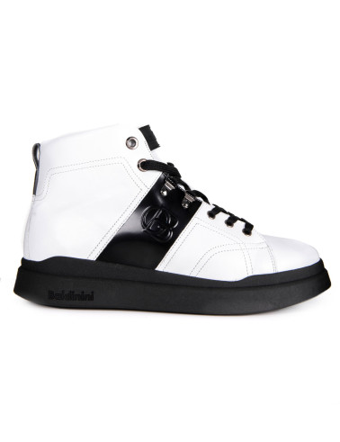 Białe skórzane sneakersy męskie
