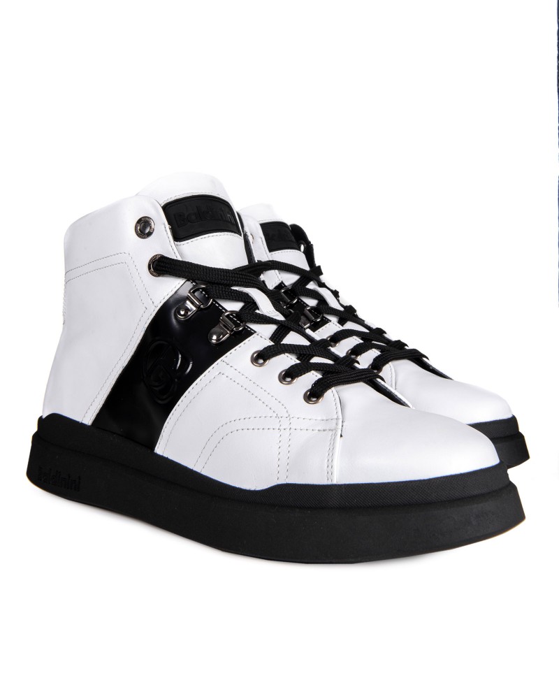 Białe skórzane sneakersy męskie Białe skórzane sneakersy męskie