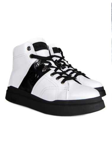 Białe skórzane sneakersy męskie