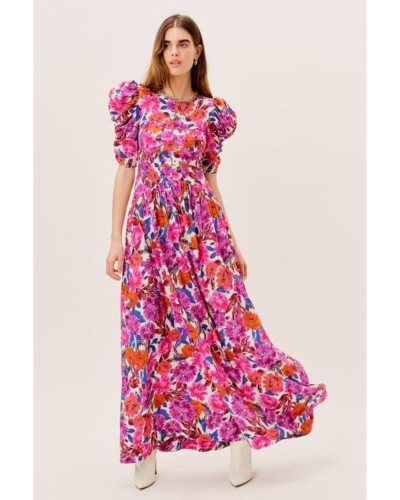 Kolorowa sukienka w print w kwiaty
