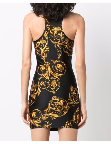 Czarna sukienka mini w print