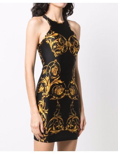 Czarna sukienka mini w print