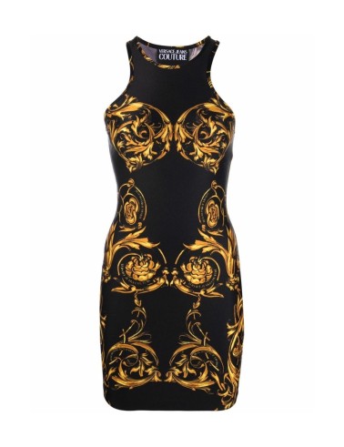 Czarna sukienka mini w print