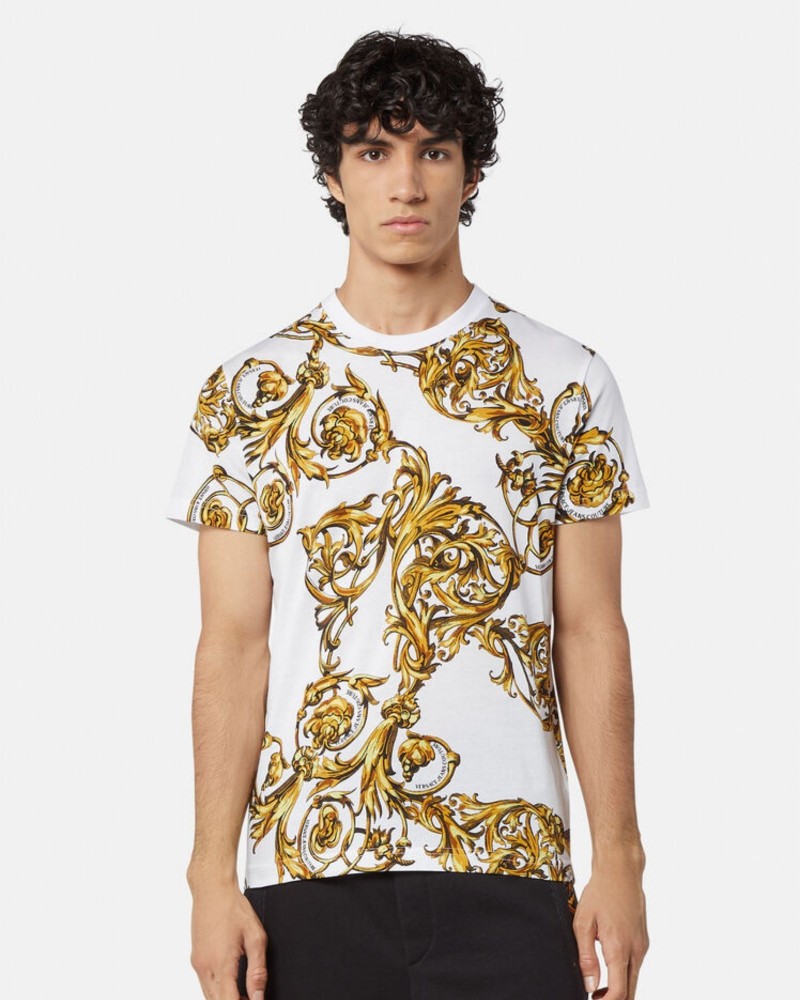 Biały t-shirt męski w print Biały t-shirt męski w print