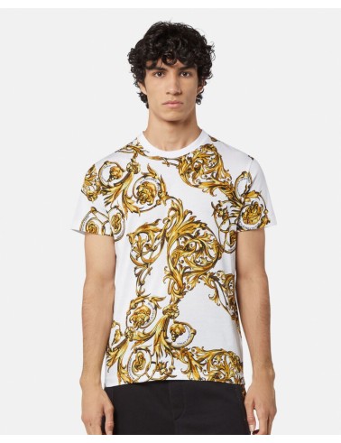 Biały t-shirt męski w print