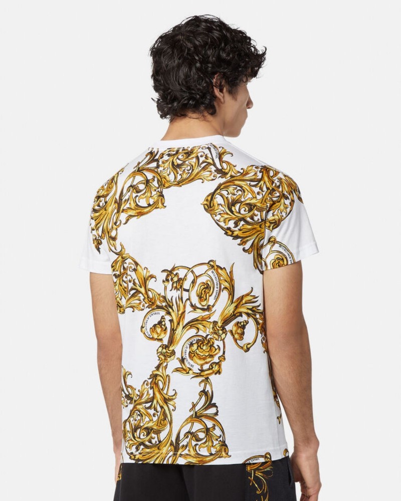 Biały t-shirt męski w print Biały t-shirt męski w print