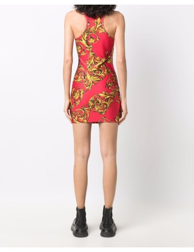 Czerwona sukienka mini w print