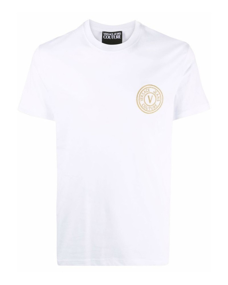 【関税込み】Versace Jeans Couture ホワイト Tour ロゴ Tシャツ Versace Jeans Couture - T-shirt z nadrukiem/biały - Zalando.pl