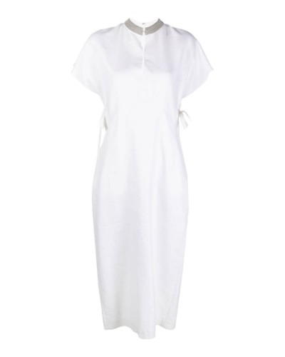 Lniana sukienka biała