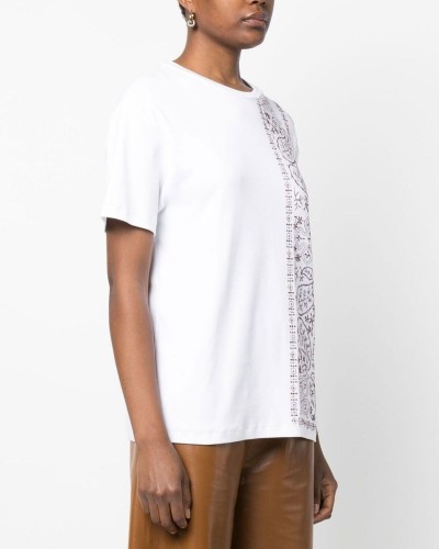 Biały t-shirt z haftem
