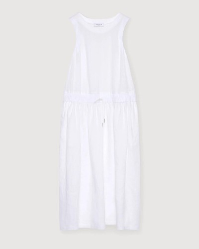 Lniana sukienka biała