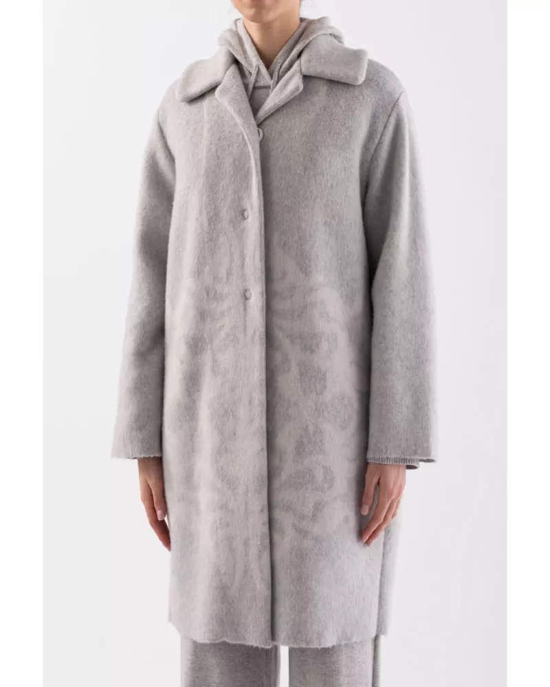 Wełniany płaszcz szary