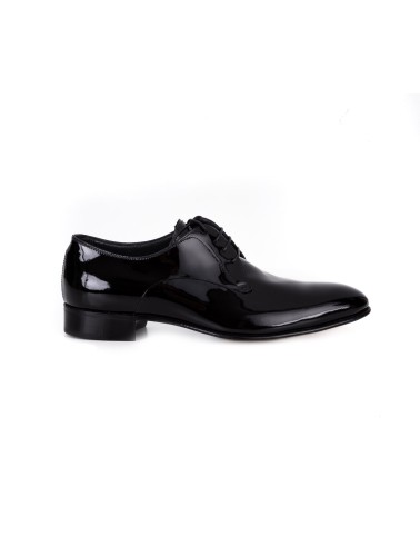 Eleganckie czarne lakierowane półbuty męskie